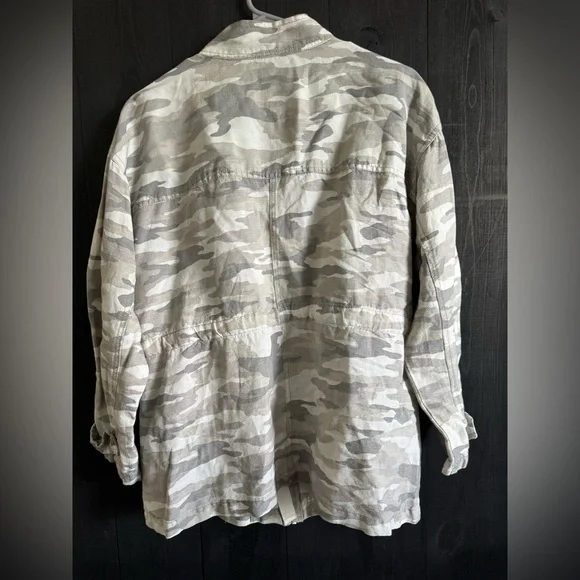 Vince Camuto Gray Tan Military Field Jacket - Picture 2 of 3